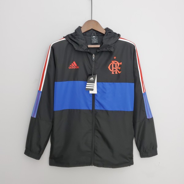 2022 Flamengo Black-Blue Windbreaker（红色阿迪）