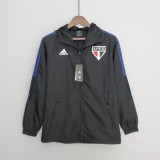 2022 Sao Paulo Black Windbreaker（白色阿迪蓝色三边）