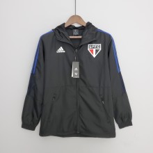 2022 Sao Paulo Black Windbreaker（白色阿迪蓝色三边）