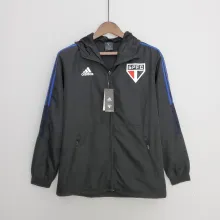 2022 Sao Paulo Black Windbreaker（白色阿迪蓝色三边）