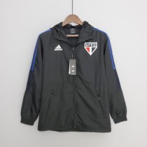 2022 Sao Paulo Black Windbreaker(白色阿迪蓝色三边) 2022 Sao Paulo Black Windbreaker(白色阿迪蓝色三边)
