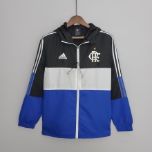 2022 Flamengo Black-Blue Windbreaker（白色阿迪）