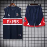 22/23 PSG Vest Training Kit Kit Dark Blue And Red Stripe 1:1 Quality Training Shirt
