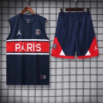 22/23 PSG Vest Training Kit Kit Dark Blue And Red Stripe 1:1 Quality Training Shirt