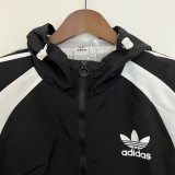 2023 Adidas Black-White Windbreaker