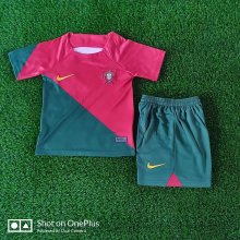 22/23 Portugal Home Red Kids Soccer Jersey
