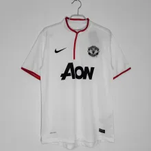 2013/2014 Manchester United Away White Retro Soccer Jersey