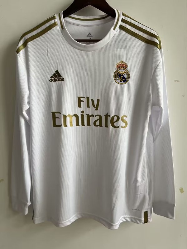 2019/2020 Real Madrid Home Long Sleeve 1:1 Quality Retro Jersey