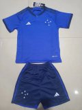 23/24 Cruzeiro Home Blue Kids Soccer Jersey