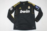 2011/2012 Real Madrid Away Long Sleeve 1:1 Quality Retro Soccer Jersey