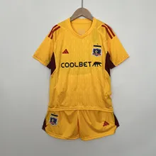 23/24 Colo colo Goalkeeper Yellow 1:1 Kids Soccer Jersey