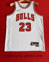 Chicago Bulls 75th Jordan #23 White Hot Pressing 1:1 Quality Men NBA Jersey Chicago Bulls 75th Jordan #23 White Hot Pressing 1:1 Quality Men NBA Jersey