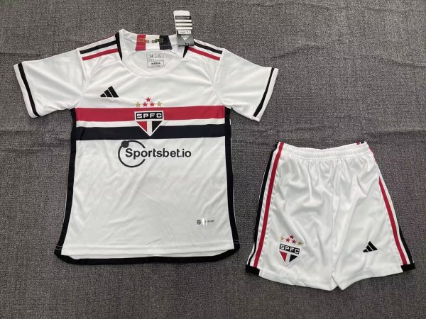 23/24 Sao Paulo Home Kids Soccer Jersey
