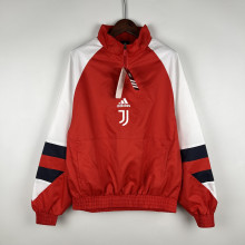 23/24 Juventus Red Windbreaker（袖子白色）