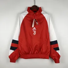 23/24 Juventus Red Windbreaker（袖子白色）