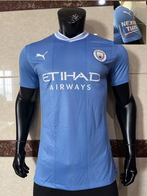 23/24 Manchester City Home Player 1:1 Quality Soccer Jersey With CHAMPIONS#23 Printing
