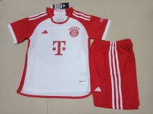 23/24 Bayern Munich Home White 1:1 Quality Kids Soccer Jersey