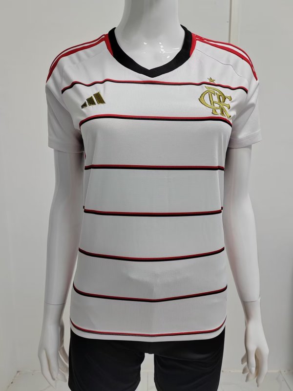 23/24 Flamengo Away White 1:1 Quality Women Soccer Jersey