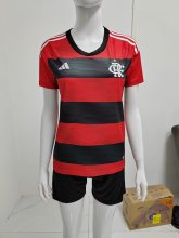 23/24 Flamengo Home Red 1:1 Quality Women Soccer Jersey