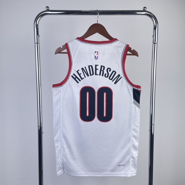 2023 NBA Trail Blazers White HENDERERSON#00 Men Jersey Top Quality Hot Pressing Number And Name