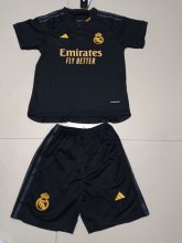 23/24 Kids Real Madrid Third black  1:1 Quality Soccer Jersey