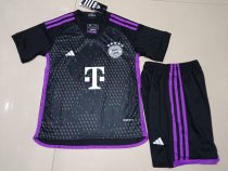 23/24 Bayern Munich Away Black 1:1 Quality Kids Soccer Jersey