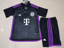 23/24 Bayern Munich Away Black 1:1 Quality Kids Soccer Jersey