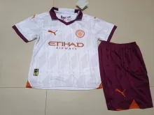 23/24 Manchester City  Away Kids 1:1 Quality Kids Soccer Jersey