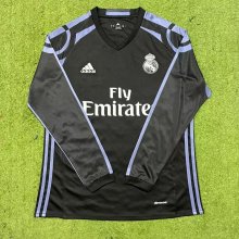 2016-2017 Retro Real Madrid away Black Sleeve 1:1 Quality Soccer Jersey