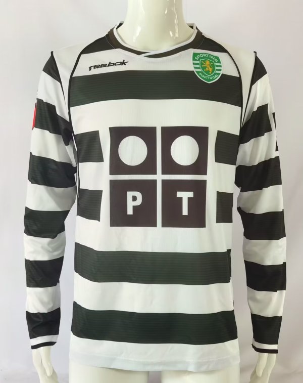 2001/2003 Sporting Lisbon Home Long Sleeve  1:1 Quality Retro Soccer Jersey
