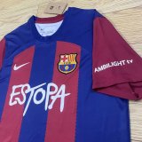 23/24 Barcelona Home Chest With New AD Fans 1:1 Quality Soccer Jersey