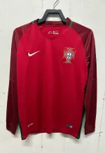 2016 Portugal Home Long Sleeve Fans 1:1 Retro Soccer Jersey