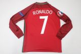 2016 Portugal Home Long Sleeve Fans 1:1 Retro Soccer Jersey