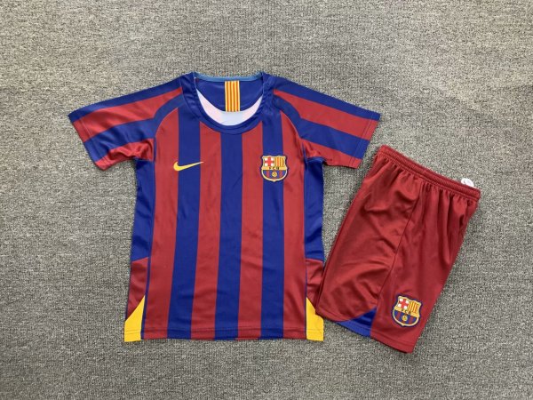 2005/2006 Barcelona Home 1:1 Kids Retro Soccer Jersey