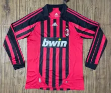 2007/2008 AC Milan Long Sleeve Home Fans 1:1 Retro Soccer Jersey