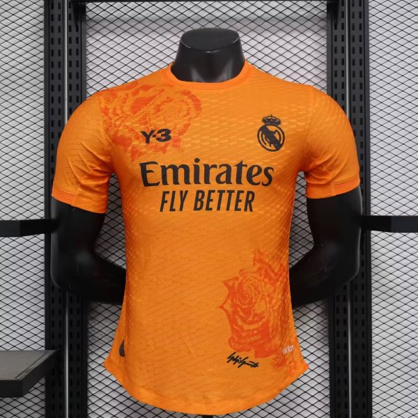 23/24 Real Madrid Y-3 Orange Player 1:1 Quality Soccer Jersey