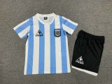 1986  Argentina Home 1:1 Quality Retro Kids Soccer Jersey
