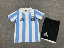 1986  Argentina Home 1:1 Quality Retro Kids Soccer Jersey