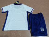 24/25  England Home White Kids Soccer Jersey
