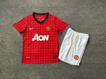 2012/2013 Manchester United Home Red 1:1 Kids Retro Soccer Jersey