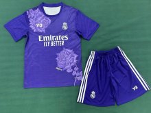 23/24 Real Madrid Y-3 Purple 1:1 Kids Soccer Jersey
