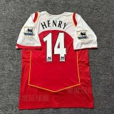 2004-2005 Arsenal Home Long Sleeve 1:1 Retro Soccer Jersey