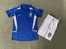 2002 Brazil Away  1:1 Kids Retro Soccer Jersey