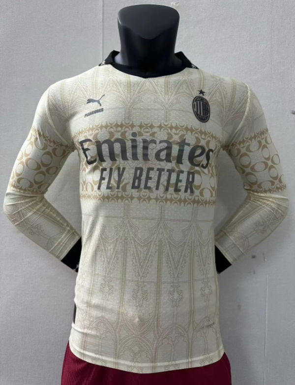 23/24 AC Milan X Pleasures Edition Player Yellow Long sleeve 1:1 Quality Soccer Jersey