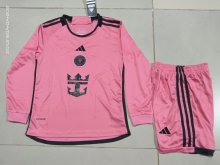 24/25 Inter Miami  Home Long Sleeve 1:1 Kids Soccer Jersey