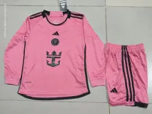 24/25 Inter Miami  Home Long Sleeve 1:1 Kids Soccer Jersey