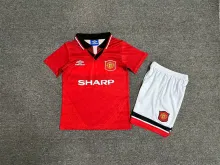 1994/1996 Manchester United Home Red 1:1 Kids Retro Soccer Jersey