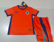 24/25 Netherlands Home Orange 1:1 Kids Soccer Jersey