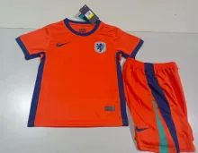 24/25 Netherlands Home Orange 1:1 Kids Soccer Jersey
