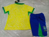 24/25 Brazil Home Yellow 1:1 Kids Soccer Jersey